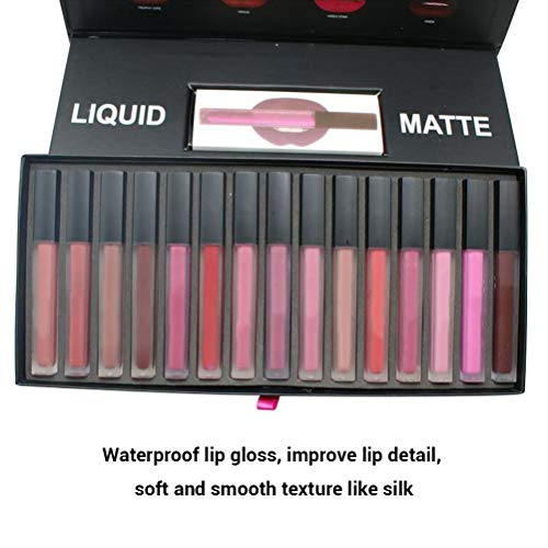 whobabe huda16 Lippenstift Juego 16 Matte brillo de labios Colores 16