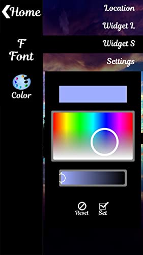 Widget meteorológico del cielo nocturno