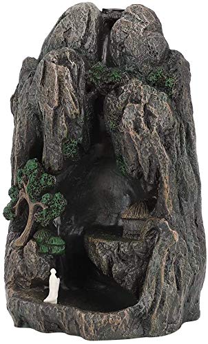 Wifehelper Cascada Montaña Torre Backflow Resina Quemador de Incienso Titular Horno de Sándalo con 10 Conos Ornamento de Oficina en Casa