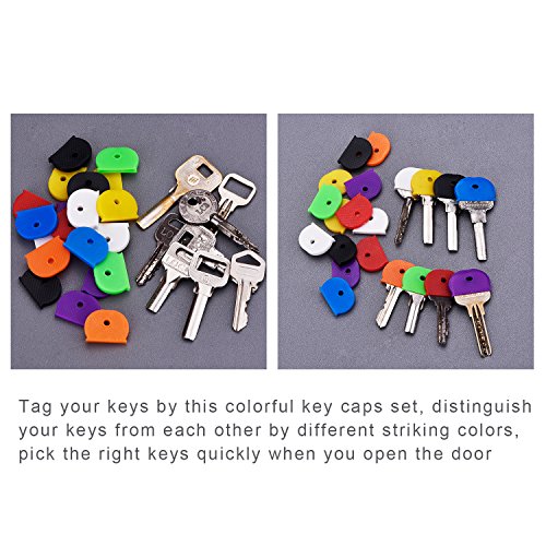 Willbond Juego de Cubierta de Llave de 24 Piezas Tapa de Llave Flexible para Fácil Identificación de Llaves de Puerta, 8 Colores