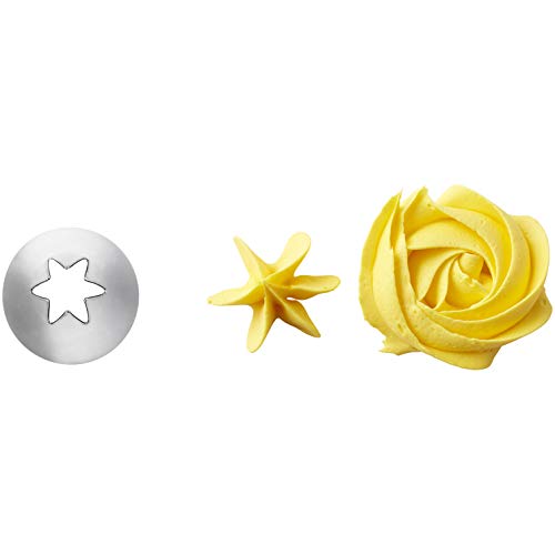 Wilton # 1M Boquilla para decoración, diseño de Estrella Abierta, Acero Inoxidable, Centimeters
