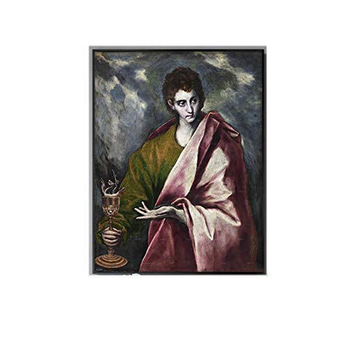 WJWGP Biblia CapíTulos Poster Y Grabados Lienzo Pared Arte Famosos Pintura Evangelios De San Juan Pared Cuadro para Sala De Estar Hogar Decoracion 50x70cm No Marco