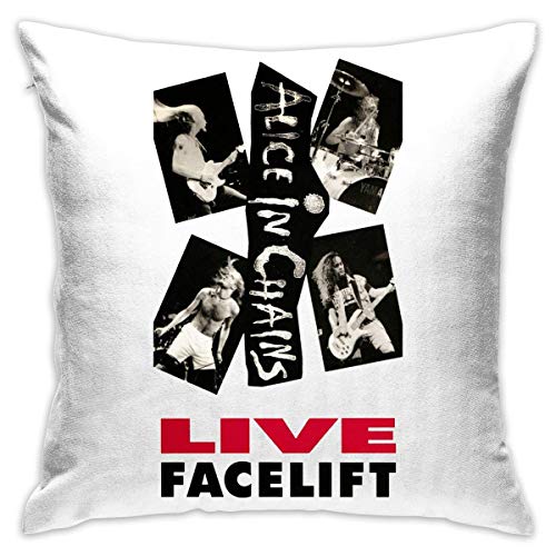 WKLNM Alice in Chains Estiramiento Facial Fundas de Almohada lumbares Decorativas Funda Fundas de Almohada 18 x 18 in