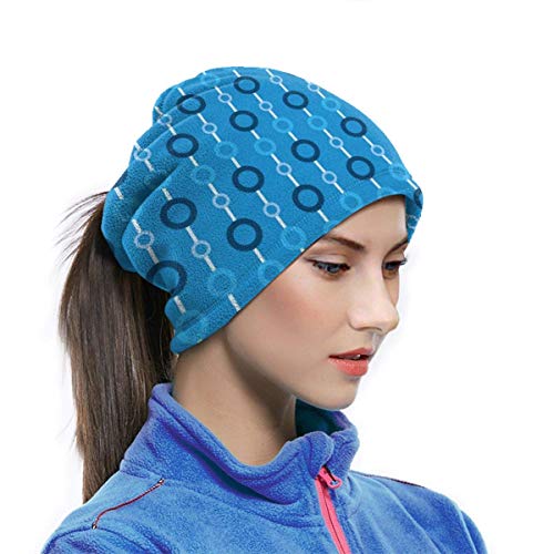 WlQshop Calentadores de Cuello Circle Blue Neck Gaiter Mascarilla Bufandas Headband For Men Women Sun UV Wind Dust Protection Skiing Riding Running