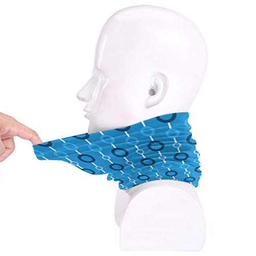 WlQshop Calentadores de Cuello Circle Blue Neck Gaiter Mascarilla Bufandas Headband For Men Women Sun UV Wind Dust Protection Skiing Riding Running
