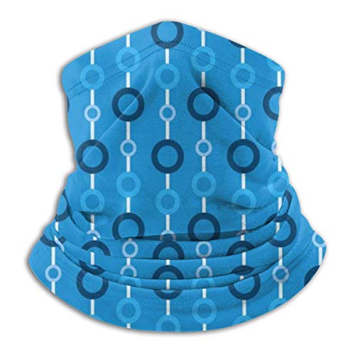 WlQshop Calentadores de Cuello Circle Blue Neck Gaiter Mascarilla Bufandas Headband For Men Women Sun UV Wind Dust Protection Skiing Riding Running