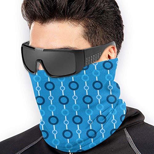 WlQshop Calentadores de Cuello Circle Blue Neck Gaiter Mascarilla Bufandas Headband For Men Women Sun UV Wind Dust Protection Skiing Riding Running
