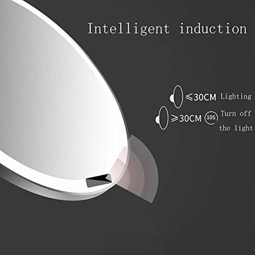 Wlylyhjy Compacto Del Recorrido Del Maquillaje LED Espejo, Espejo De Maquillaje USB Con Luces, Antideslizante Cuerpo Esponja; Rotación Incorporado 4000Ah Batería De Litio Inteligente Inducción Ultra C
