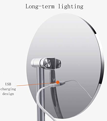 Wlylyhjy Compacto Del Recorrido Del Maquillaje LED Espejo, Espejo De Maquillaje USB Con Luces, Antideslizante Cuerpo Esponja; Rotación Incorporado 4000Ah Batería De Litio Inteligente Inducción Ultra C