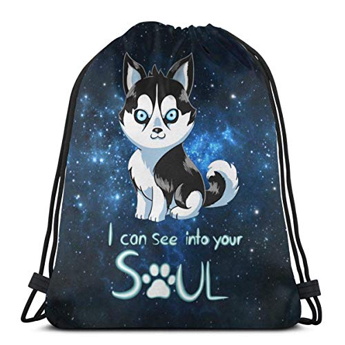 Wodann Husky que puedo ver en tu alma Mochila con cordón Mochila Mochilas Bolsas de gimnasia