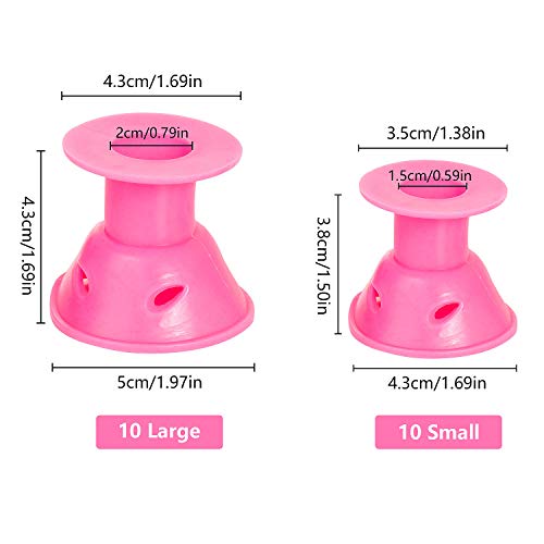 Wodasi 20 Pcs Rulos para el Pelo de Silicona, Rizador de Pelo Mágico de Silicona, Flexibles Rizador Pelo Rulo Silicona Rulos Magicos Cabello, Sin Calor Suaves Bigudies Pelo Herramientas DIY