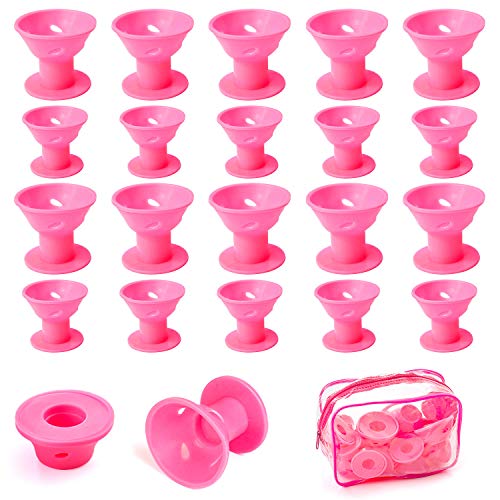 Wodasi 20 Pcs Rulos para el Pelo de Silicona, Rizador de Pelo Mágico de Silicona, Flexibles Rizador Pelo Rulo Silicona Rulos Magicos Cabello, Sin Calor Suaves Bigudies Pelo Herramientas DIY