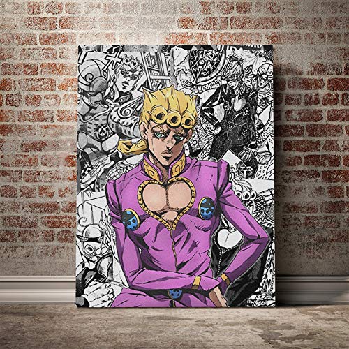 wojinbao Sin Marco Giorno Giovanna JoJo's Bizarre Anime Canvas Poster Painting Wall Art Decor Sala de Estar Dormitorio Estudio Decoración del hogar Impresiones