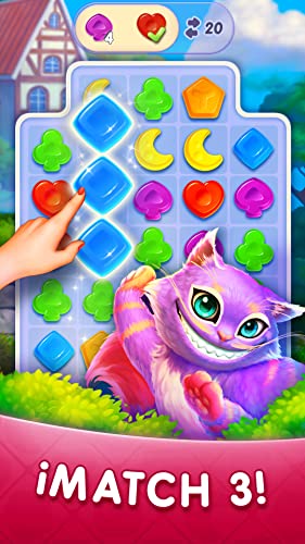 WonderMatch ™－Juego de Match-3 Puzzle 2020－combinar las jaleas y dulces en el nuevo aventuras de Alice 3 en una raya con gráficos geniales gratis. ¡Emprende viaje al mundo mágico HD para Kindle Fire!
