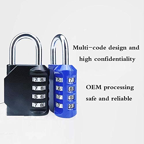 Woodtree Candado al Aire Libre, Candado por un Tiempo Locker candado Prueba con 4 dígitos Suave Bloqueo de la marcación de código for candados de combinación Maletas de Viaje