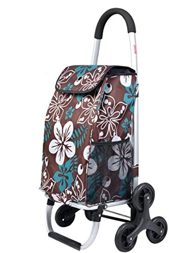 Woodtree El Paseo en tranvía Escalera Plegable de Aluminio Ligero de Viaje |En Empujar carritos de supermercado y carros Dibujar Ruedas de Goma Plegable 6 de Gran Capacidad 48L A +