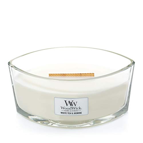 WoodWick vela aromática en forma de elipse, té blanco con jazmín