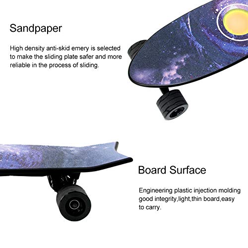 WOTR Skateboard Eléctrica con Control Remoto, Monopatín Eléctrico con Motor 350W, Velocidad Máxima de 25 km/h, Autonomía de 10 a 15 km, para Adolescentes y Adultos