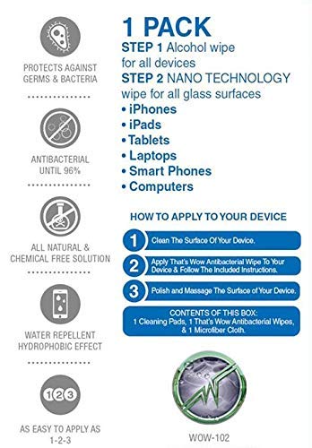 WOW FIX IT - That's Wow Toallitas antibacterianas Protectoras de Pantallas 97.5% efectivas Disponibles para iPhone, Smartphones, Tablets, PCs y Mac.