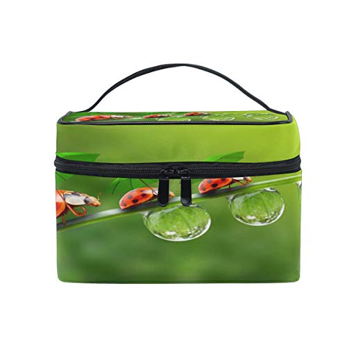 WowPrint - Bolsa de maquillaje portátil para mujer, diseño de mariquita