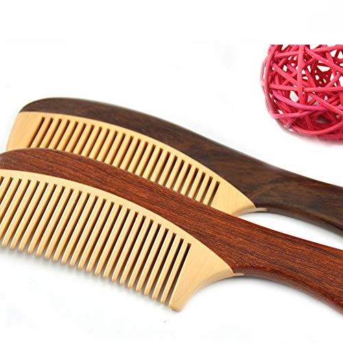 WRJ Peine Cepillo peines de Madera de Enchufe Cabezal de Masaje Infantil Femenino estático Anchos de los Dientes Naturales ébano Estudiante Estudiantes Masculino,1