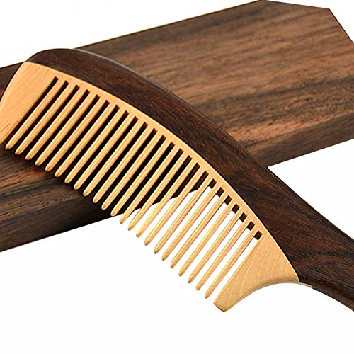 WRJ Peine Cepillo peines de Madera de Enchufe Cabezal de Masaje Infantil Femenino estático Anchos de los Dientes Naturales ébano Estudiante Estudiantes Masculino,1