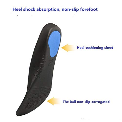 WSN Plantillas de Soporte de Arco Plantilla ortopédica, ortesis de Soporte de pie Plano para la Fascitis Plantar para aliviar el Dolor de talón, Unisex 1 par,L