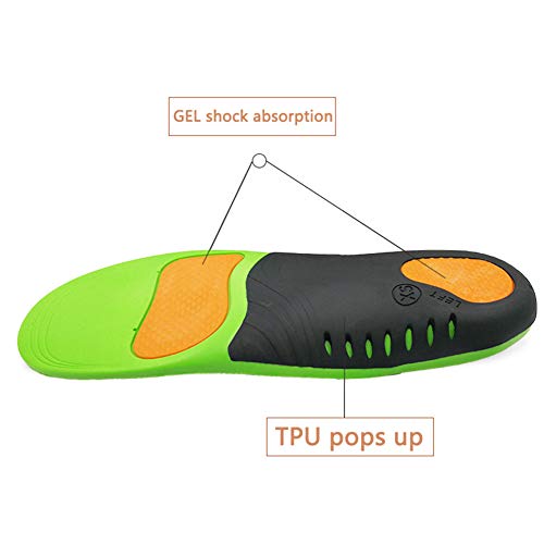 WSN Plantillas Soporte Arco Arch Plantilla ortopédica, Soporte de la Fascitis Plantar, Plantilla de Soporte del Arco, Inserto del pie Plano para el Tratamiento de la Fascitis Plantar 1 par,L