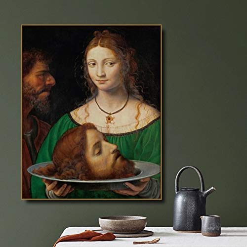 WTHKL San Juan Bautista de Luini Living Room Wall Art Posters Impresiones en lienzo Decoración para el hogar -20x28 Inch 1Pcs