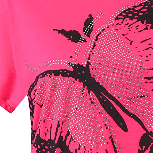 WTOUHE Mujer Tops, 2019 Camiseta de moda de verano Cuello redondo Tacones impresos Camisetas de manga corta Mujer Causal de playa Camisa de barba