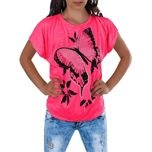 WTOUHE Mujer Tops, 2019 Camiseta de moda de verano Cuello redondo Tacones impresos Camisetas de manga corta Mujer Causal de playa Camisa de barba