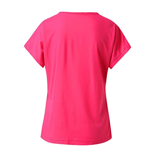 WTOUHE Mujer Tops, 2019 Camiseta de moda de verano Cuello redondo Tacones impresos Camisetas de manga corta Mujer Causal de playa Camisa de barba