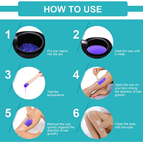 WUAZ Calentador de Cera Depilación, Calentador de Cera Digital con Temperatura de Ajuste automático para Rostro, Cuerpo, Bikini, piernas con Pantalla LED