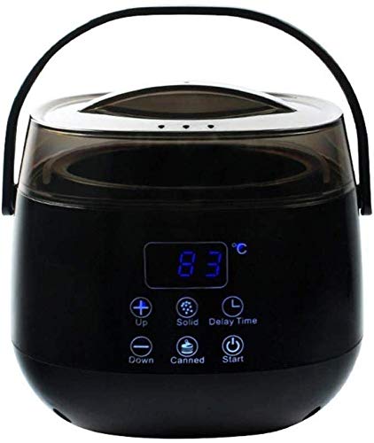 WUAZ Calentador de Cera Depilación, Calentador de Cera Digital con Temperatura de Ajuste automático para Rostro, Cuerpo, Bikini, piernas con Pantalla LED