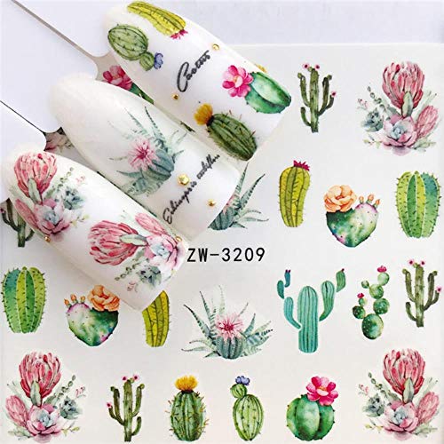 WUF 1 Sheets 2020 DIY Designer Water Transfer Tips Nail Art Pink Rose Flower Sticker Decals Women Beauty Wedding Nails,YZW-3189