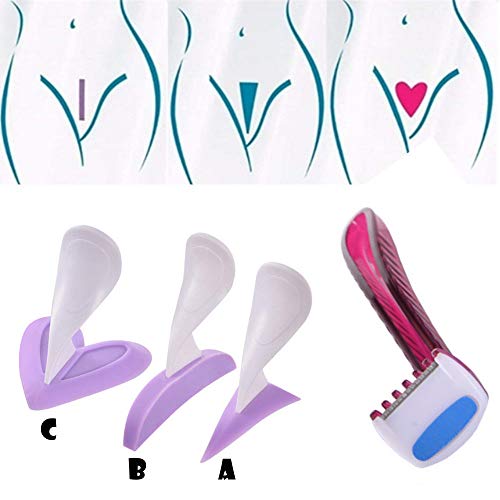 WULEI Máquina de Afeitar Recortadora de Bikini Portátil para Mujeres Bikini de Afeitar del Vello púbico Plantilla para Afeitar Privadas Kit de Herramientas íntimas de Secreto (A)