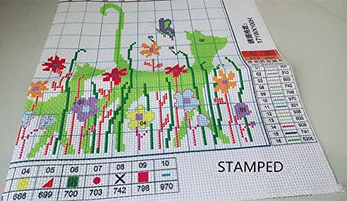 WxBAo Nuevos lanzamientos Kits de punto de cruz Needlecrafts Patrones contados Kit de bordado - Lleno de pájaros cantantes y de dulces flores perfumadas (Blanco)