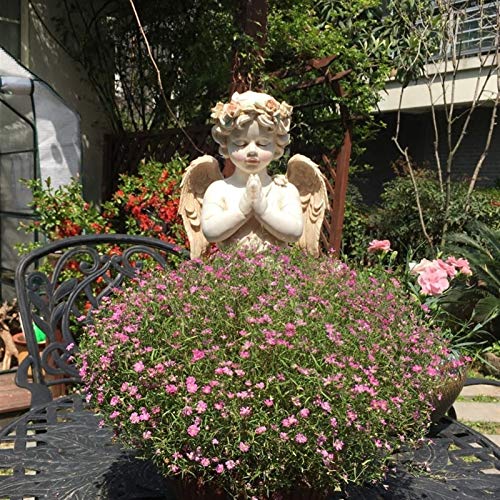 wxq Labios Rose 25x49cm Retro del Patio al Aire Libre Garland Ángel Jardín Blanco del Parque de Figurines Decoración del Ornamento de la Escultura de Resina Home Boy Craft (Color : Style 1)