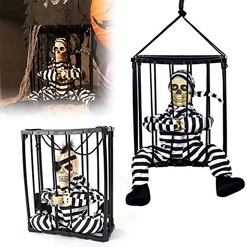 wxq Prisioneros activados por Voz de Halloween Fantasmas cuelgan en la Barra de prisión for Decorar los Huesos de los apoyos de sensores Infrarrojos y Accesorios de Ropa de prisión (Color : 01)