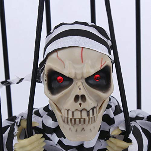 wxq Prisioneros activados por Voz de Halloween Fantasmas cuelgan en la Barra de prisión for Decorar los Huesos de los apoyos de sensores Infrarrojos y Accesorios de Ropa de prisión (Color : 01)