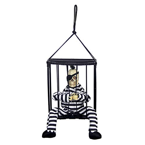 wxq Prisioneros activados por Voz de Halloween Fantasmas cuelgan en la Barra de prisión for Decorar los Huesos de los apoyos de sensores Infrarrojos y Accesorios de Ropa de prisión (Color : 01)