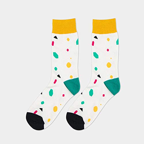 WYEKJ Calcetines De Algodón Para Hombre Viento Británico Calcetines De Algodón Para Hombre En La Moda De Tubo Alto Calcetines De Hombre Blanco Y Negro Rojo Código De Tiras Anchas