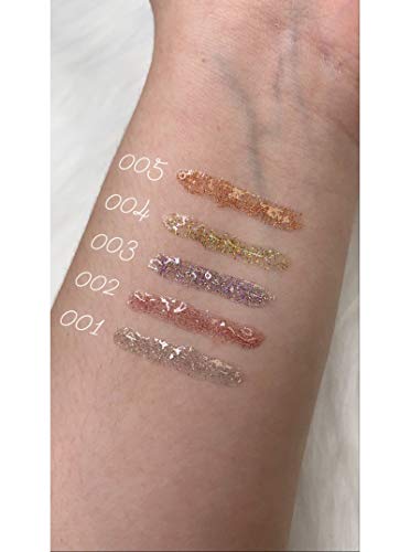 WYNIE Gloss de Labios Lipgloss Star Glitter Shine Brillo de Labios con Purpurina Acabado Brillo Tono 002-5 ml