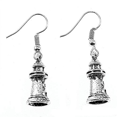 WYSIWYG 3 Piezas Pendientes De Gota Pendientes Femeninos Faro De La Atalaya 20x9mm con Pendiente Tapones