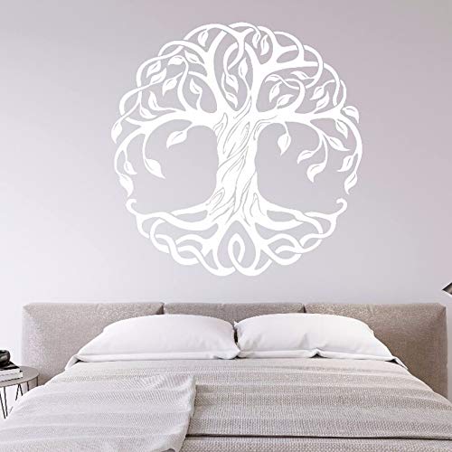 wZUN Mandala Pegatina de Pared de árbol Redondo calcomanía de Vinilo decoración del hogar Yoga árbol decoración de Pared árbol de la Vida Mural de Pared 42X42cm