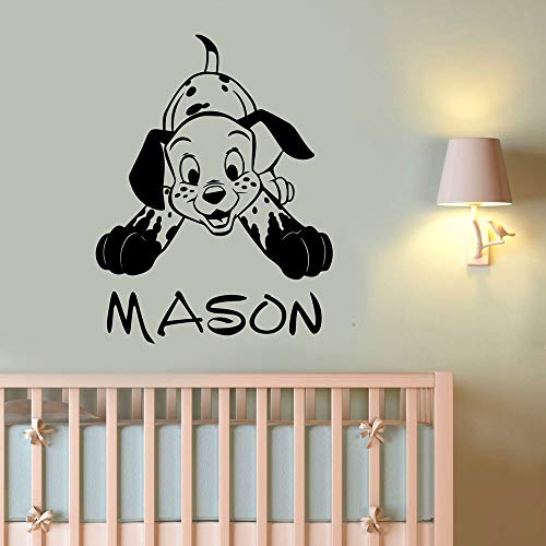 wZUN Personalidad Pegatinas de Pared Nombre Personalizado Perro de Dibujos Animados Arte niños Dormitorio guardería Tienda de Mascotas decoración Pegatina 42X54cm