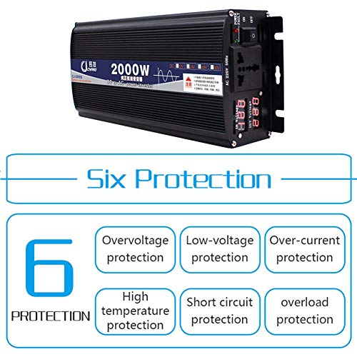 XBNBQ Inversor de Onda sinusoidal Pura de 3000W DC 12V / 24V a AC 220V Inversor de Corriente Inversores de Corriente Continua de Alta eficiencia para teléfonos Inteligentes Tableta24V-1000W