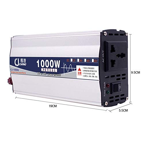 XBNBQ Inversor de Onda sinusoidal Pura de 3000W DC 12V / 24V a AC 220V Inversor de Corriente Inversores de Corriente Continua de Alta eficiencia para teléfonos Inteligentes Tableta24V-1000W