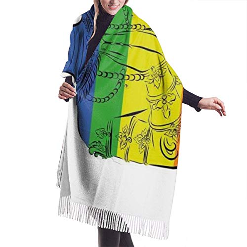 XCNGG Bufanda con flecos de cachemira de imitación chal bufanda larga de moda Women Scarves River Borealis Earth Beauty Image Cashmere-like Shawl Stole Scarf