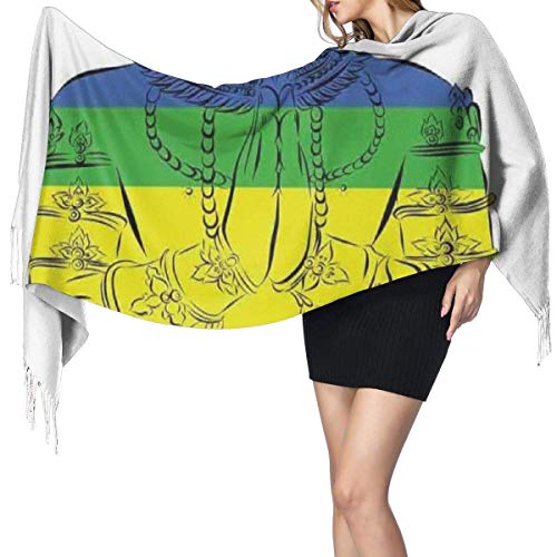 XCNGG Bufanda con flecos de cachemira de imitación chal bufanda larga de moda Women Scarves River Borealis Earth Beauty Image Cashmere-like Shawl Stole Scarf